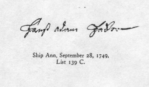 Johan Adam Hacker's signature