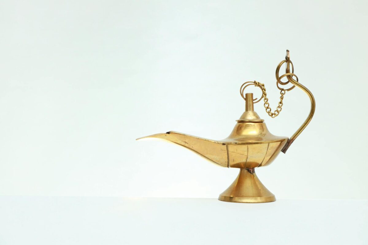 brass oil lamp